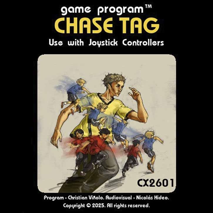 Carátula de uno de los videojuegos que ha desarrollado Nico, Chase Tag, un juego de pilla pilla para Atari2600